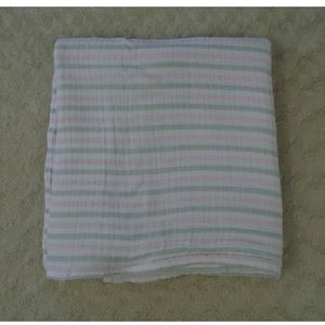 Swaddle Designs Pink Stripes Baby Blanket White Gray Muslin Cotton Lovey